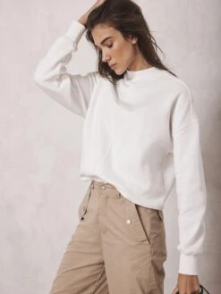 Mint Velvet Ivory Seamed Detail Sweatshirt