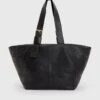 AllSaints Aika East/West Leather Tote Bag - Black 