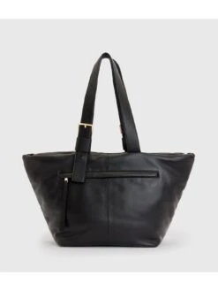 AllSaints Aika East/West Leather Tote Bag - Black  -RIVE IS Clothing Shop VNMIE SQ4 0000000004 BLACK SLd