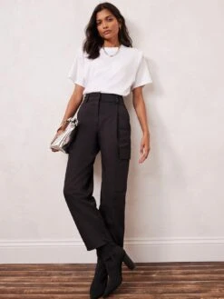 Mint Velvet Black Lux Cargo Trouser -RIVE IS Clothing Shop VNMIM SQ4 0000000004 BLACK MDd