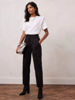 Mint Velvet Black Lux Cargo Trouser -RIVE IS Clothing Shop VNMIM SQ5 0000000004 BLACK MDd1