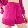 Accessorize Shell Broderie Shorts - Pink