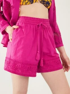Accessorize Shell Broderie Shorts - Pink
