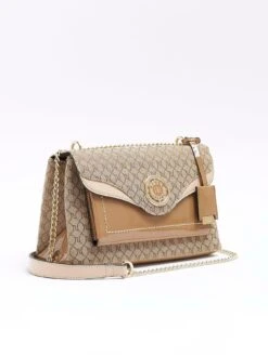 River Island Pocket Tab Shoulder Bag -RIVE IS Clothing Shop VNR7Y SQ3 0000000143 BROWN SLa