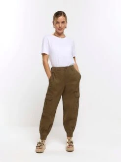 RI Petite Petite Belt Cuffed Cargo Trouser - Khaki -RIVE IS Clothing Shop VNRHB SQ3 0000000058 KHAKI MDo