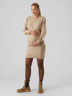 Mamalicious Maternity Anne Knitted Dress - Beige 9 Mamalicious Maternity Anne Knitted Dress - Beige -RIVE IS Clothing Shop VNT6F SQ3 0000000108 BEIGE MDo