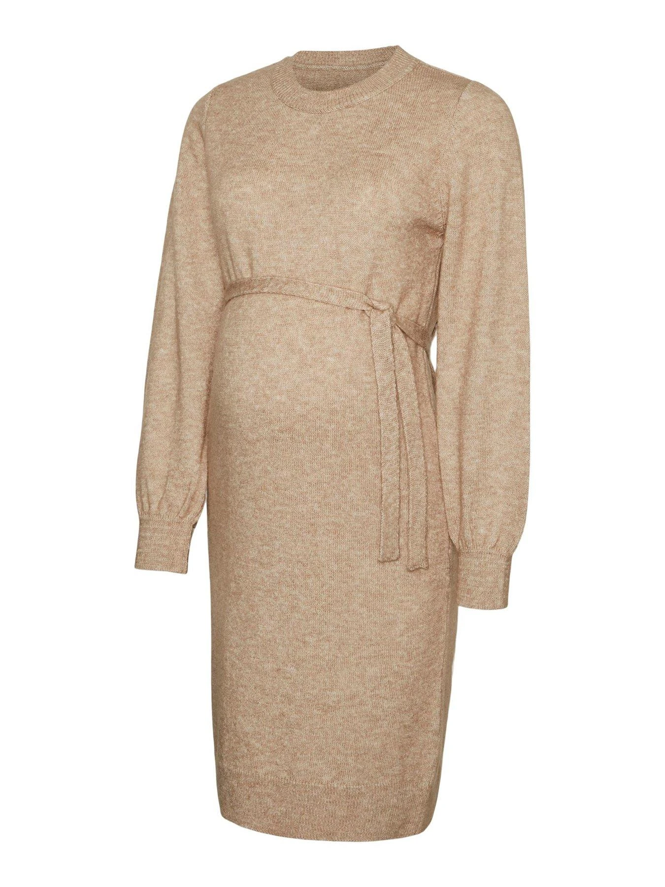 Mamalicious Maternity Anne Knitted Dress - Beige 7 Mamalicious Maternity Anne Knitted Dress - Beige - Image 5