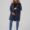Mamalicious Maternity Jessi 2-in-1 Long Parka Jacket - Navy