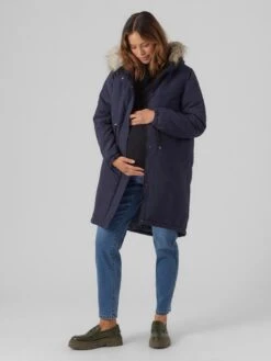 Mamalicious Maternity Jessi 2-in-1 Long Parka Jacket - Navy -RIVE IS Clothing Shop VNT6G SQ3 0000000048 NAVY MDo