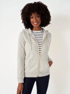 Crew Clothing Heritage Zip Through Hoodie - Cream