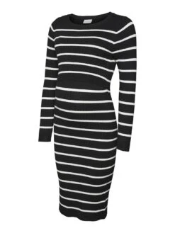 Mamalicious Maternity Siv Stripe Dress - Black -RIVE IS Clothing Shop VNT84 SQ6 0000000004 BLACK MDd2