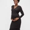Mamalicious Maternity Wrap Front Jersey Dress - Black