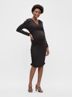 Mamalicious Maternity Wrap Front Jersey Dress - Black 10 Mamalicious Maternity Wrap Front Jersey Dress - Black -RIVE IS Clothing Shop VNT8X SQ3 0000000004 BLACK MDo