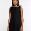 River Island Ruffle Mesh Plisse Mini Dress - Black -RIVE IS Clothing Shop VNTNV SQ1 0000000004 BLACK MDf