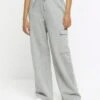 River Island Cargo Wide Leg Jogger - Grey