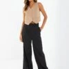 Quiz Black Wide Leg Tailored Trousers -RIVE IS Clothing Shop VNVG6 SQ1 0000000004 BLACK MDf