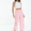 Quiz Pink Parachute Cargo Trouser