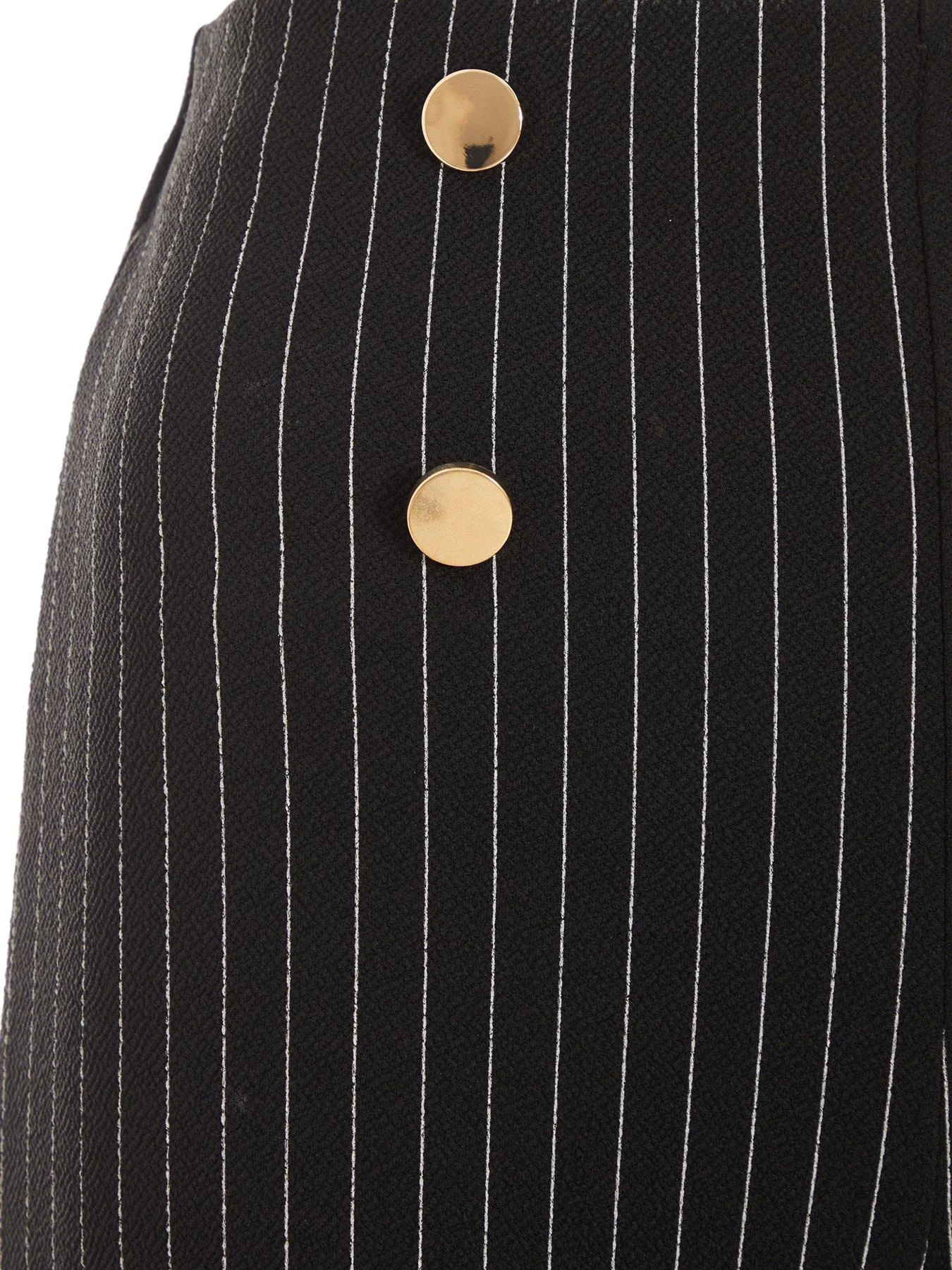 Quiz Black Pinstripe Palazzo Trousers 6 Quiz Black Pinstripe Palazzo Trousers - Image 4