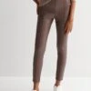 New Look Brown Leather-Look High Waist Leggings