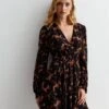 New Look Animal Print Shirred Waist Mini Dress - Brown -RIVE IS Clothing Shop VNWMA SQ1 0000000270 PRINT MDf