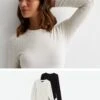 New Look 2 Pack Black And Cream Ribbed Long Sleeve Bodysuits -RIVE IS Clothing Shop VNWN4 SQ1 0000000013 WHITE MDf