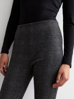 New Look Dark Grey Check High Waist Leggings -RIVE IS Clothing Shop VNWR9 SQ4 0000000270 PRINT MDd