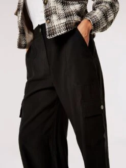 Apricot Soft Tailored Cargo Trousers -RIVE IS Clothing Shop VNWRP SQ4 0000000004 BLACK MDd