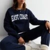New Look Navy East Coast Logo Crew Neck Sweatshirt