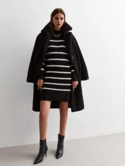 New Look Black Teddy Long Coat -RIVE IS Clothing Shop VNWUH SQ3 0000000004 BLACK MDo