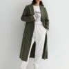 New Look Khaki Longline Belted Coat -RIVE IS Clothing Shop VNWUK SQ1 0000005579 DARK KHAKI MDf