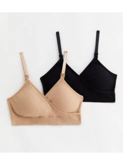 New Look Maternity 2 Pack Black And Tan Seamless Nursing Bras -RIVE IS Clothing Shop VNWVU SQ5 0000000270 PRINT MDd1