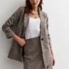 New Look Brown Heritage Check Button Up Blazer -RIVE IS Clothing Shop VNWVV SQ1 0000000270 PRINT MDf