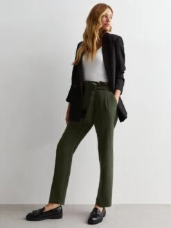 New Look Khaki High Waist Paperbag Trousers -RIVE IS Clothing Shop VNWVX SQ3 0000005579 DARK KHAKI MDo