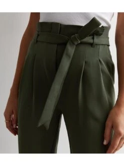 New Look Khaki High Waist Paperbag Trousers -RIVE IS Clothing Shop VNWVX SQ4 0000005579 DARK KHAKI MDd