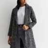 New Look Black Textured Long Coat -RIVE IS Clothing Shop VNX1H SQ1 0000000004 BLACK MDf