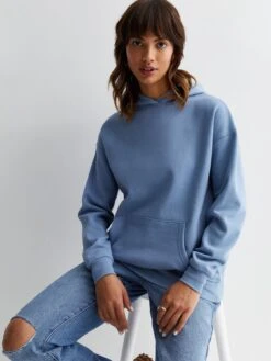 New Look Pale Blue Pocket Front Hoodie