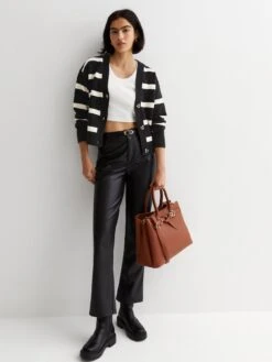 New Look Black Stripe Knit Button Front Cardigan -RIVE IS Clothing Shop VO0M3 SQ3 0000000270 PRINT MDo
