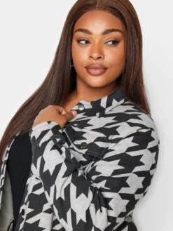 Yours Dog Tooth Sweat Shacket - Black -RIVE IS Clothing Shop VO4QT SQ4 0000000004 BLACK MDd