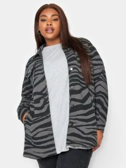 Yours Zebra Sweat Shacket -RIVE IS Clothing Shop VO4QU SQ4 0000000004 BLACK MDd