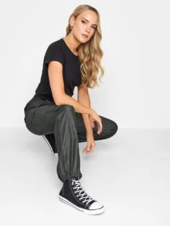 Long Tall Sally Black Acid Wash Parachute Trouser 34" -RIVE IS Clothing Shop VO4R6 SQ2 0000000004 BLACK MDb