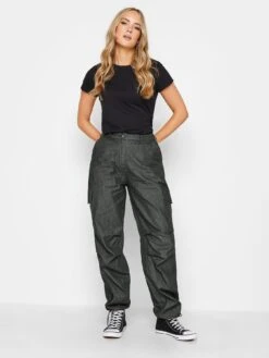 Long Tall Sally Black Acid Wash Parachute Trouser 34" -RIVE IS Clothing Shop VO4R6 SQ3 0000000004 BLACK MDo