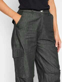 Long Tall Sally Black Acid Wash Parachute Trouser 34" -RIVE IS Clothing Shop VO4R6 SQ4 0000000004 BLACK MDd
