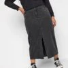 Yours Acid Wash Skirt Black