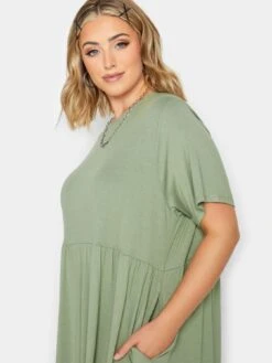 Yours Throw On Pocket Dress Khaki -RIVE IS Clothing Shop VO4S3 SQ4 0000000047 GREEN MDd