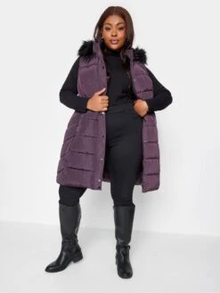 Yours Midi Padded Gilet - Purple -RIVE IS Clothing Shop VO4SR SQ3 0000000039 PURPLE MDo