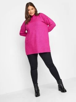Yours High Neck Plain Jumper -RIVE IS Clothing Shop VO4T1 SQ3 0000000063 PINK MDo