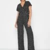 Long Tall Sally Black White Spot Wrap Jumpsuit -RIVE IS Clothing Shop VO4T7 SQ1 0000000004 BLACK MDf