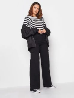 Long Tall Sally Black Loose Utility Trouser 34" -RIVE IS Clothing Shop VO4TM SQ3 0000000004 BLACK MDo