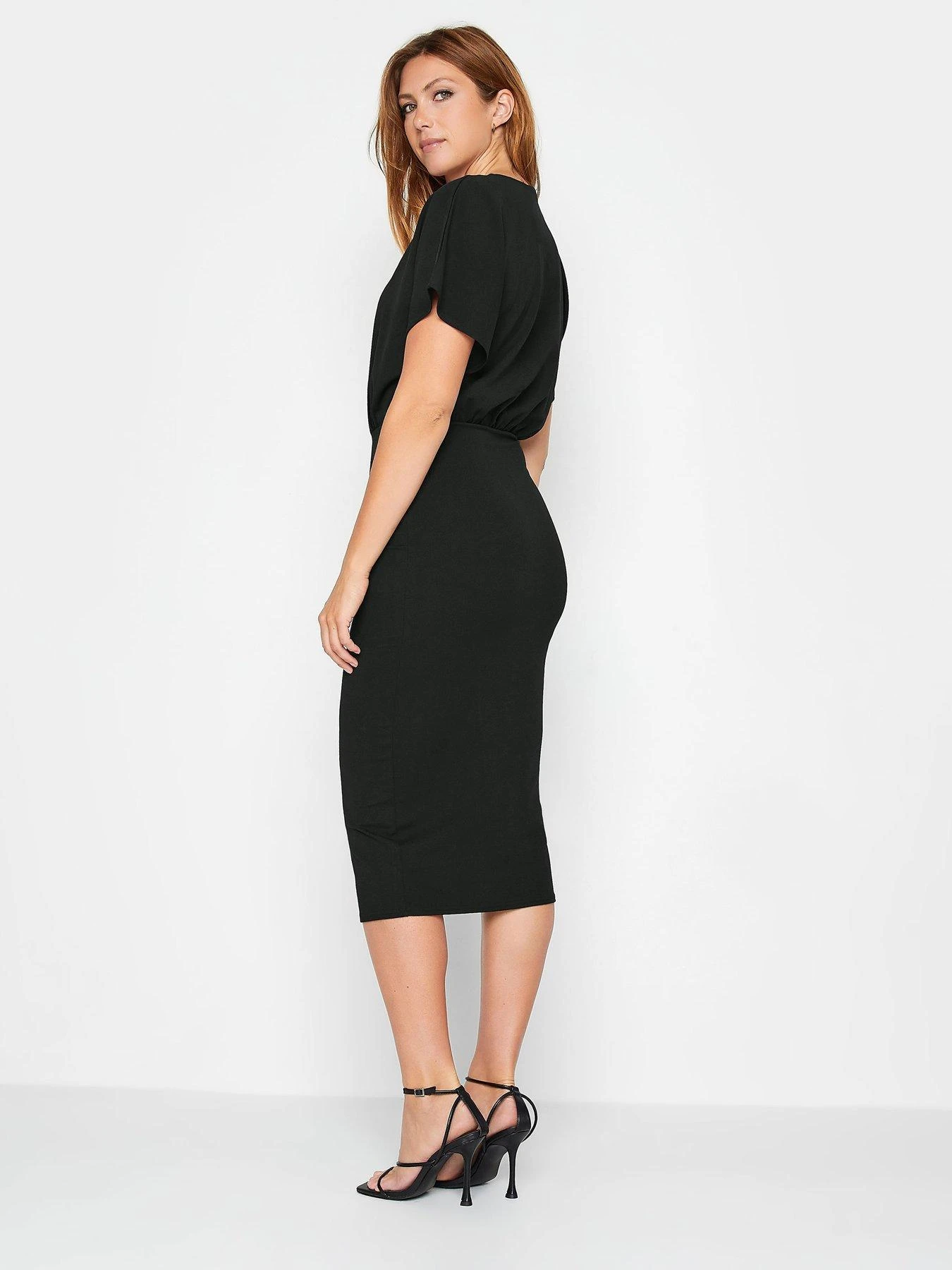 Long Tall Sally Black Scuba Wrap Dress 4 Long Tall Sally Black Scuba Wrap Dress - Image 2