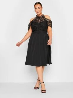 Yours Lace Cold Shoulder Dress